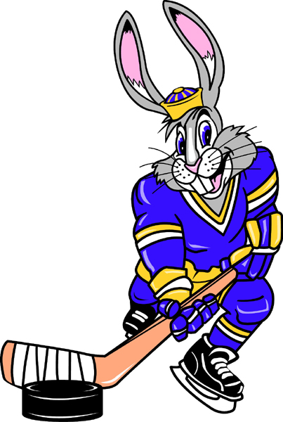 Jackrabbit Hockey mascot sports decal. Personalize on line. 